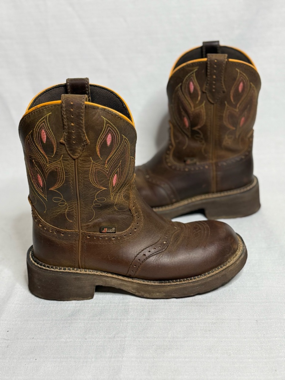 Justin Boots Women's Gypsy Gemma Dark Brown Square Toe Boots 6.5 B
